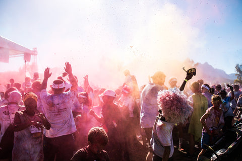 Clean powder paint after Colour Run or Holi Festival