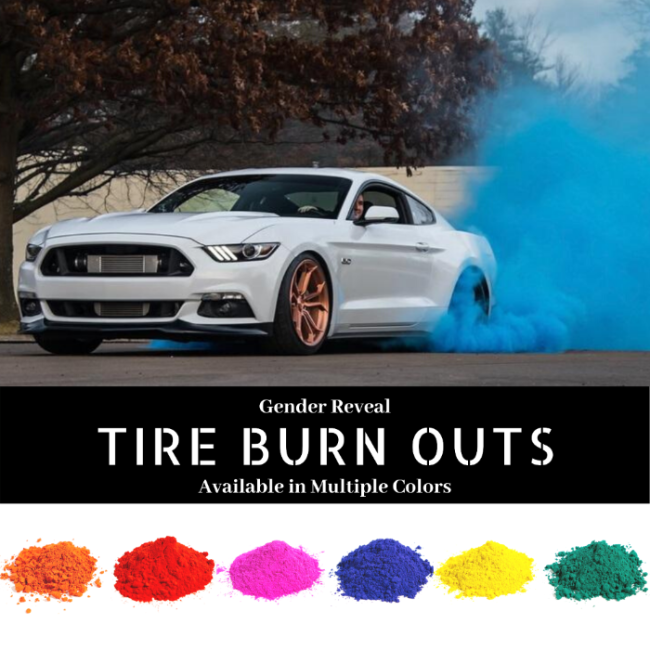 Gender Reveal Tire Burnout Bag – Peacock Powder