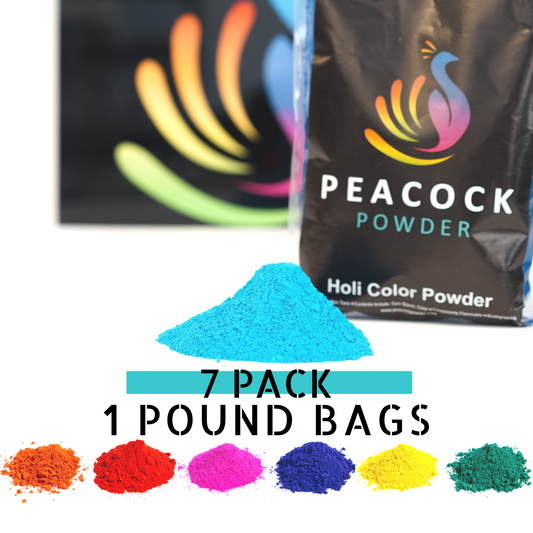 7 Pack [100g Bags] Holi Color Powder - Sample Pack