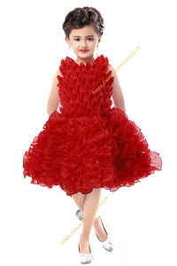 red frill frock