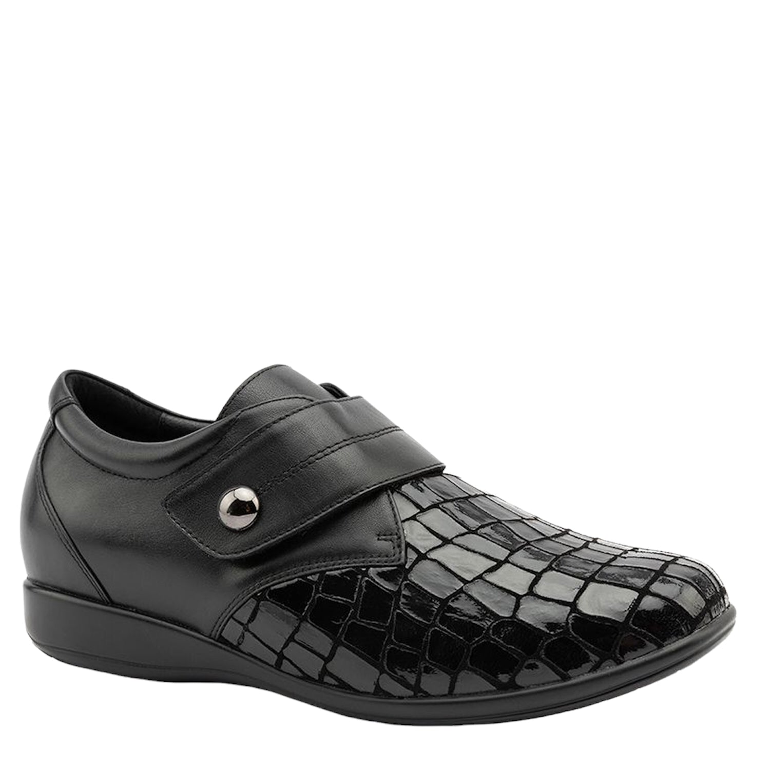 Shop WHISPER - BLACK CROC STRETCH FS by KLOUDS - Ian's Shoes for Women