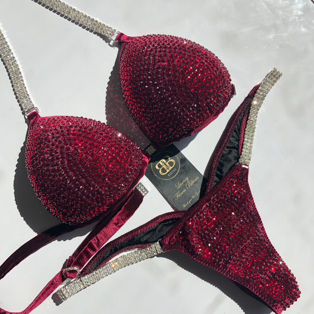 (Lewis) Fully Crystallized Burgundy – Bikini BKB by Bikini Mama