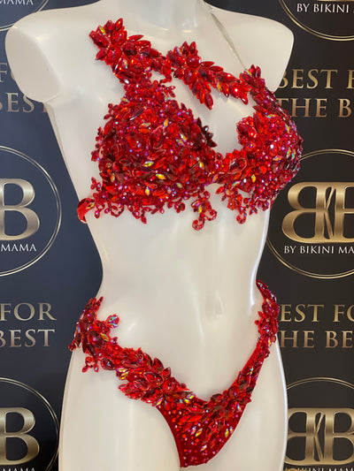 Red WBFF bikini -Crystal bikini by SambaCouture