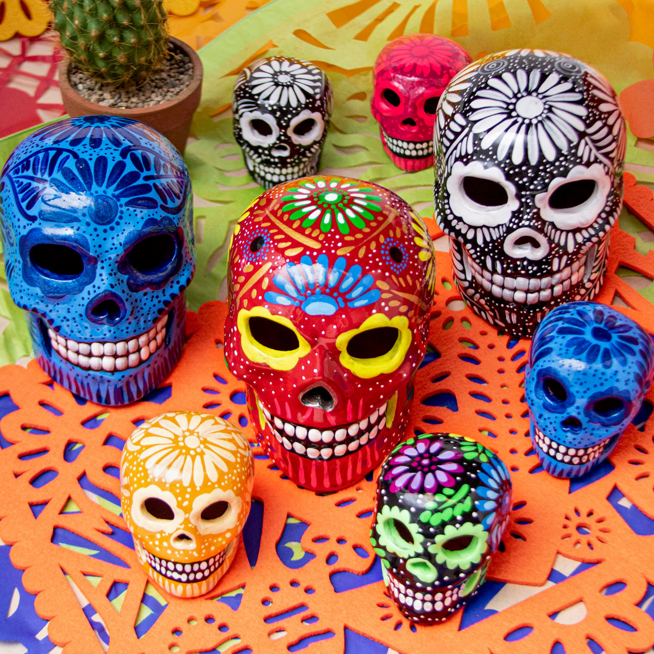 Hand Painted Clay Sugar Skulls, Calaveras | Lolo Modern Mexican Mercado