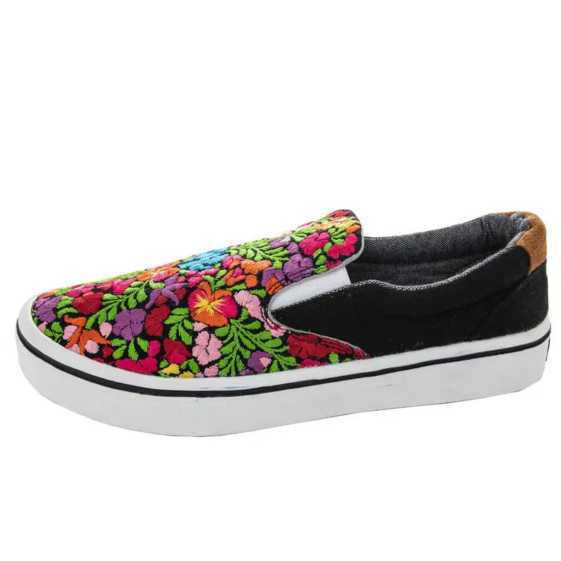 San Antonino Multicolor Floral Embroidery Sneakers | Lolo Mexican Mercadito
