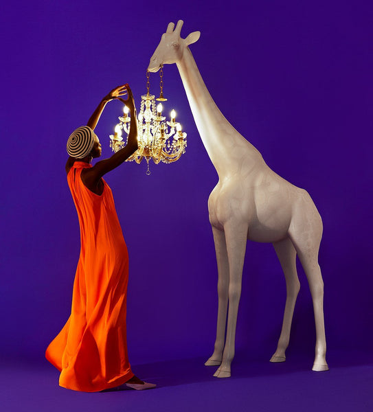 Decorative lamp white in the shape of a giraffe Qeeboo