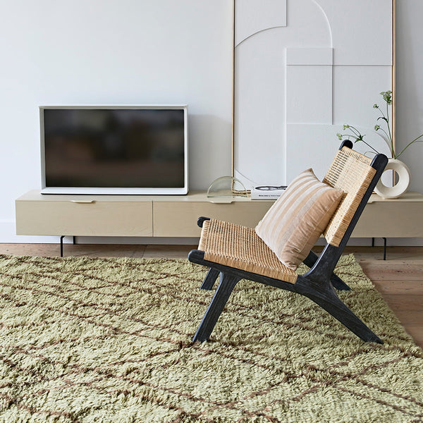 rattan armchair in Scandinavian style