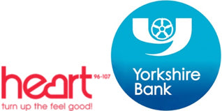 yorkshire bank and heart radio logos