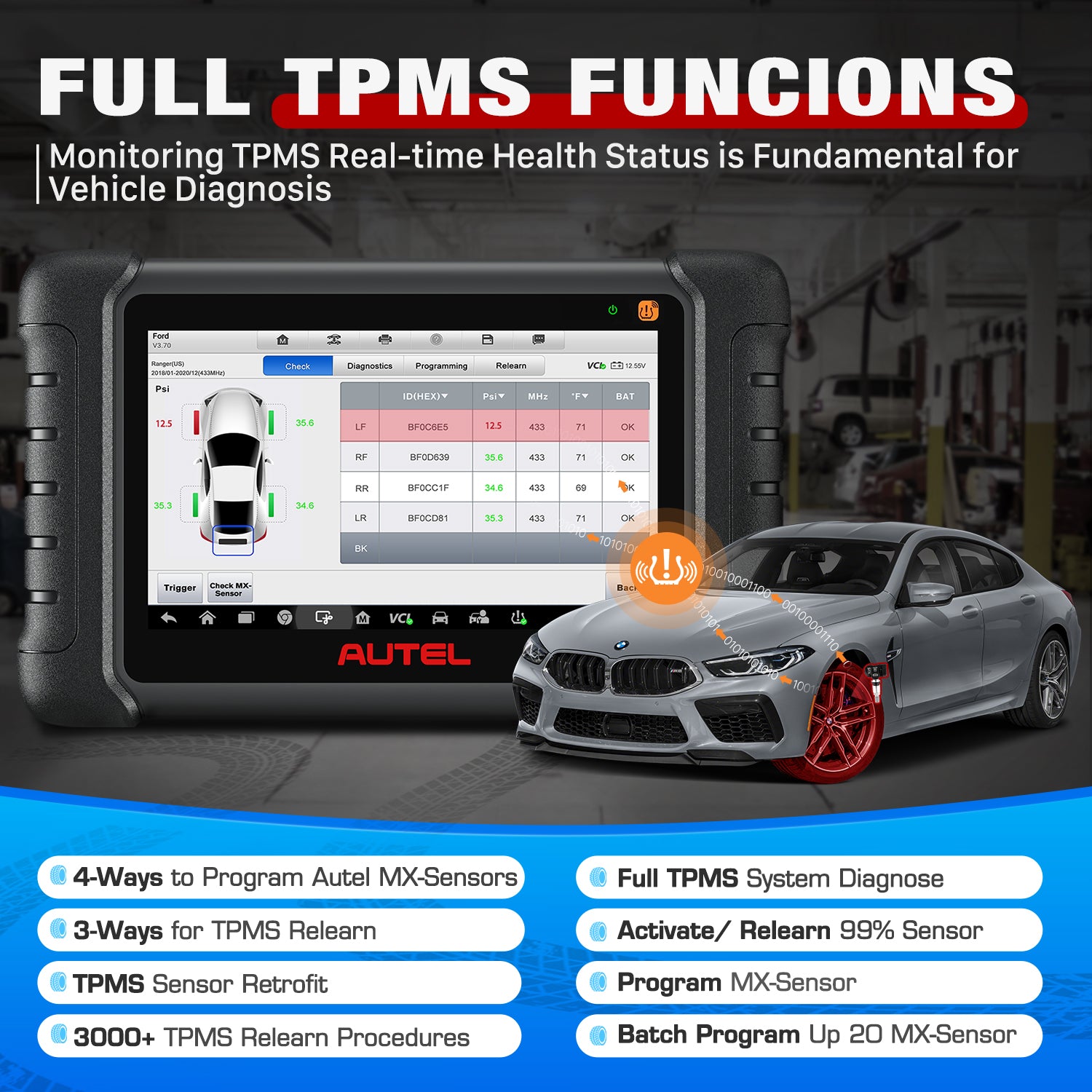 Autel MaxiCheck MX808S-TS Full TPMS Function