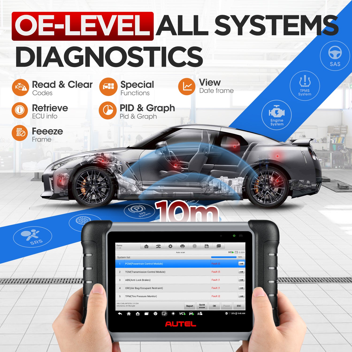 Autel MaxiCOM MK808BT Pro OBD2 Scanner Car Diagnostic Tools Code Reade –  Midwestpartsdepot