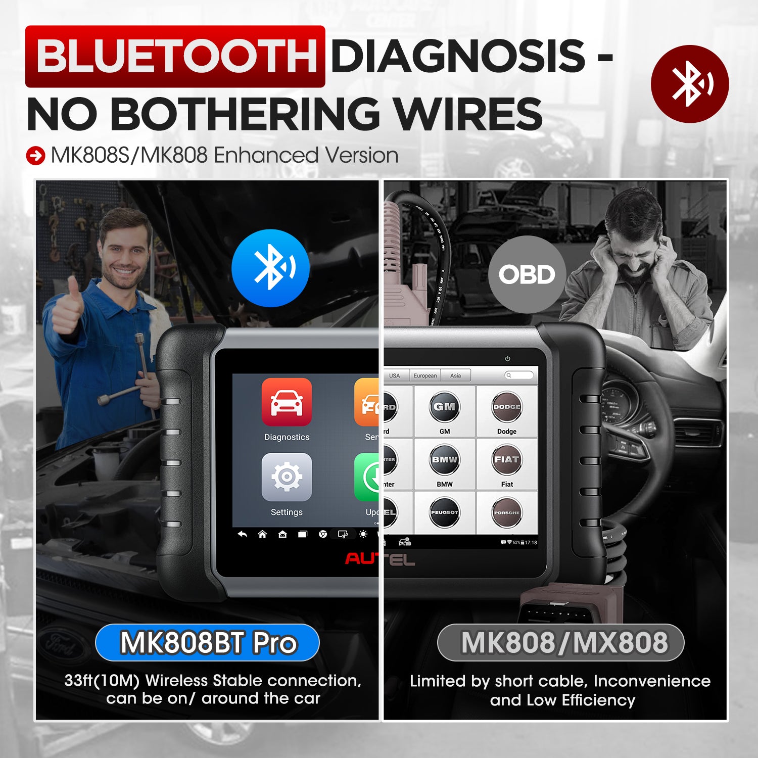 Bluetooth Diagnostics Tools Autel MK808BT Pro