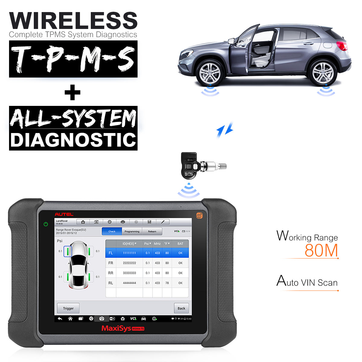 autel maxisys ms906ts tpms + all system