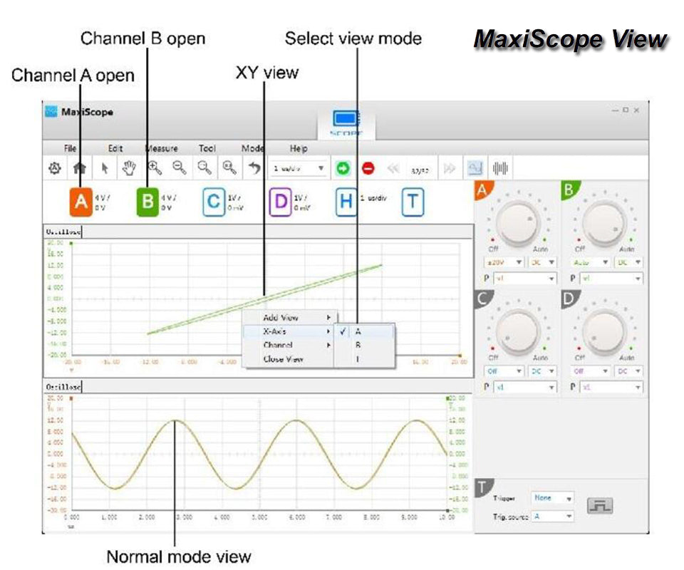 Autel MaxiScope MP408 Automotive Oscilloscope fucntions