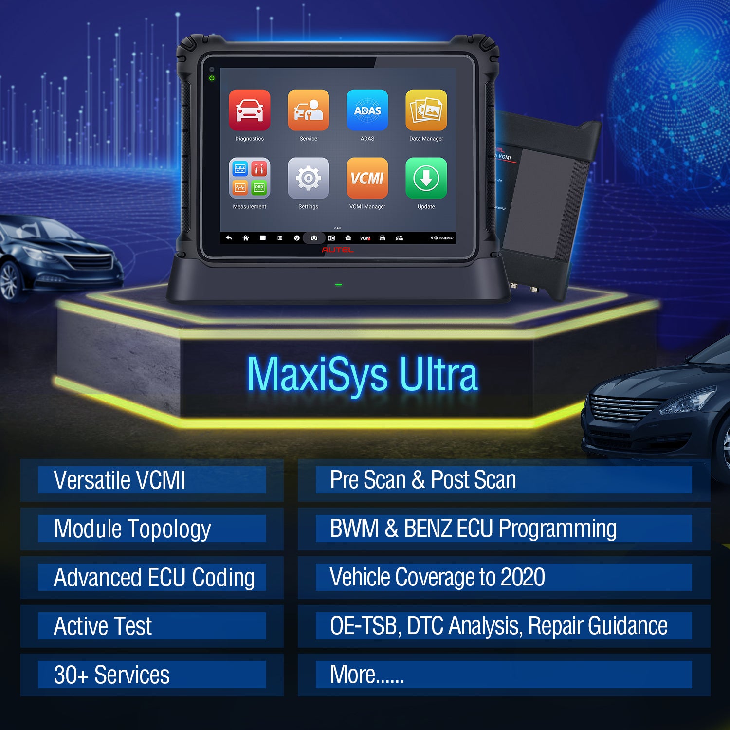 autel maxisys ultra automotive intelligent diagnostic tool functions overview