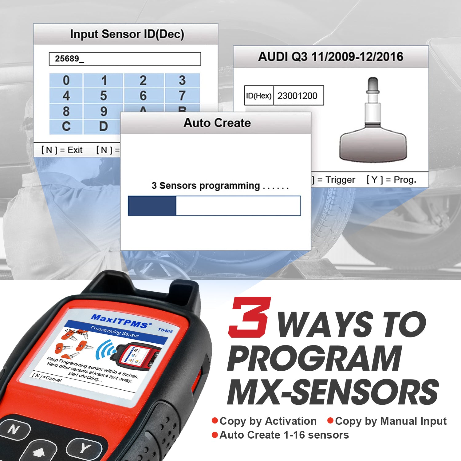 Autel TPMS Tool TS408 Offfer 3 Methods for Quick TPMS Programming