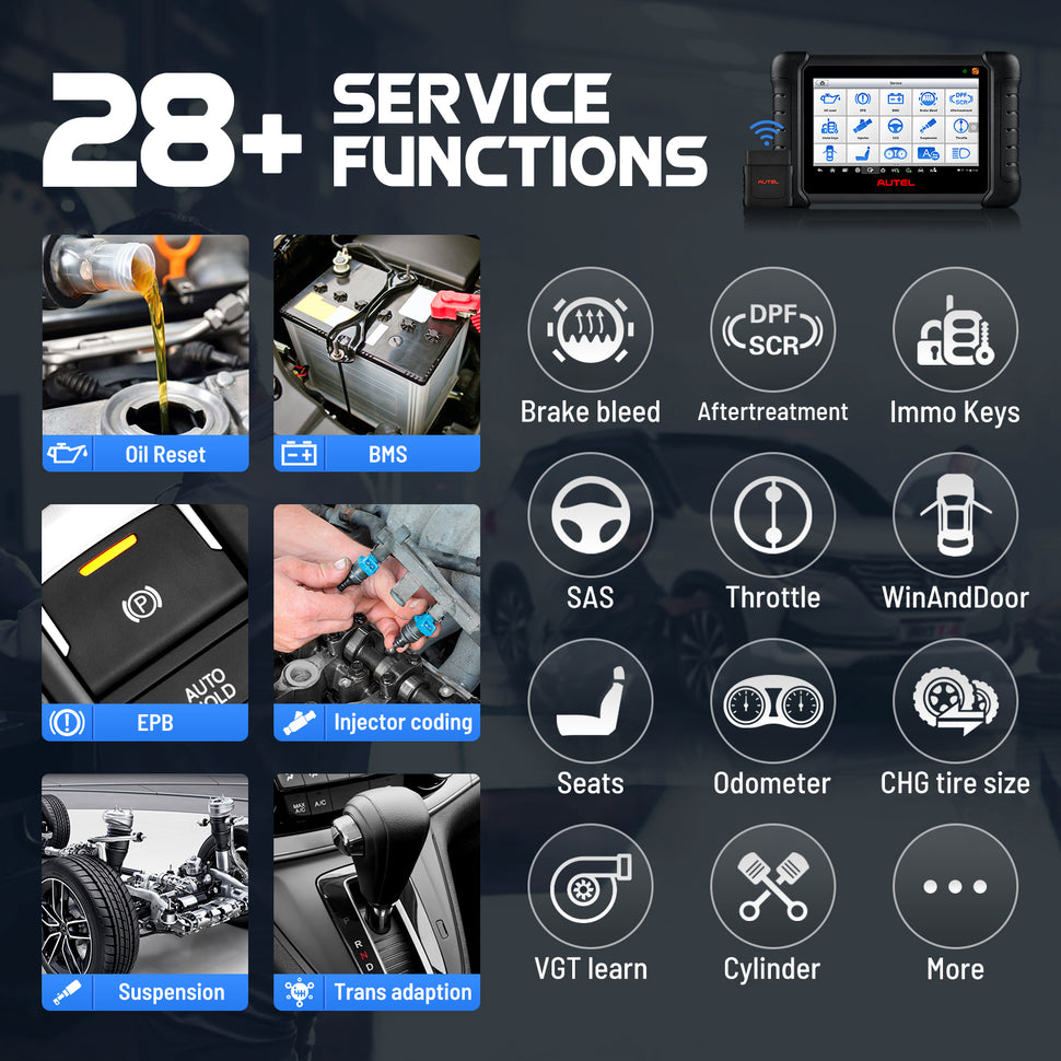 Autel TS608 Automotive Diagnostic Tool Provide you 28+ Mainteinance & Reset Services