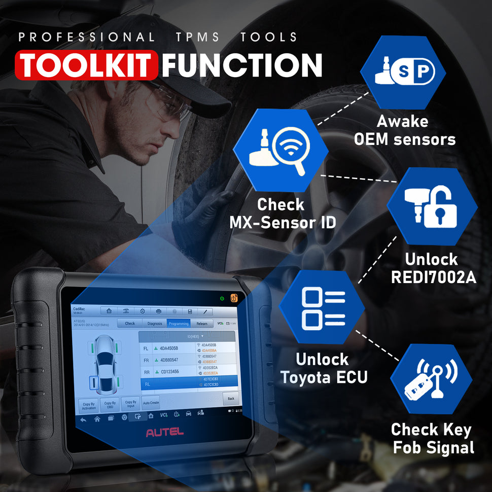 Autel Maxitpms TS608k diagnostic tool toolkit functions