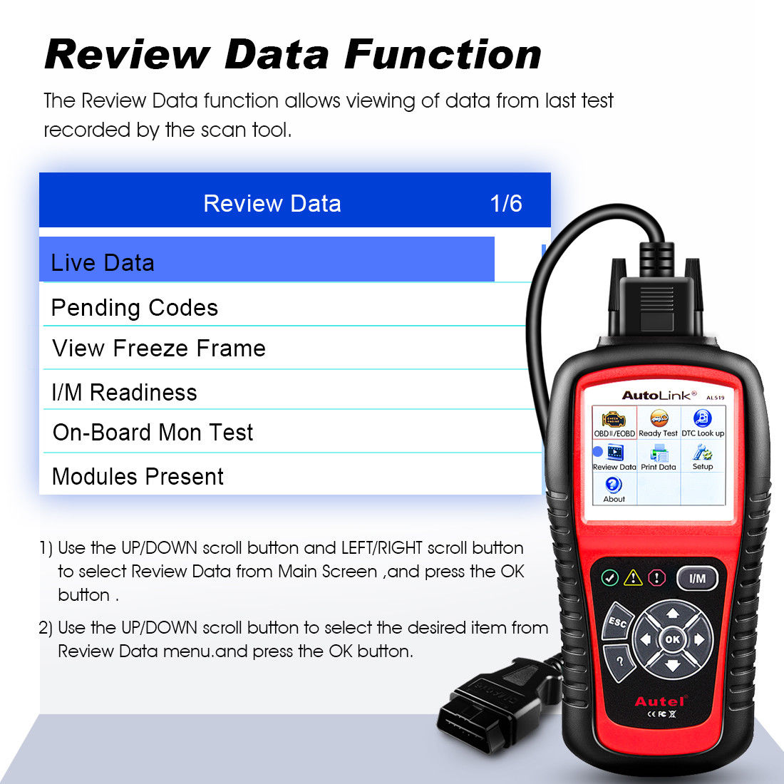 Valise de diagnostique auto OBD2 AUTEL Auto Link AL519 Grade Code OBD-II