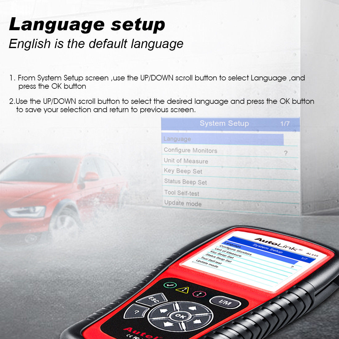 autel al519 language set up