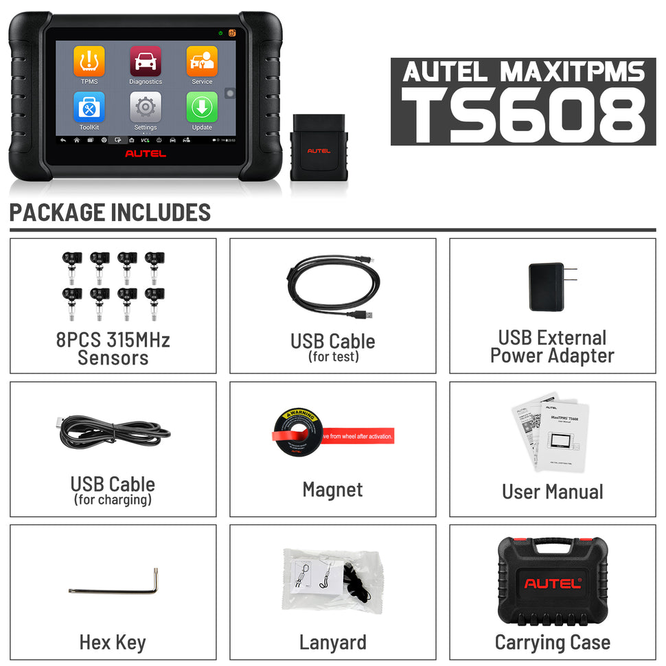 Autel MaxiTPMS TS608Pro Package List