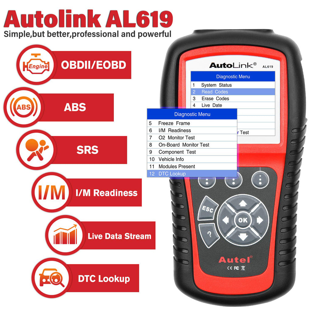 autel AL619 code reader main functions