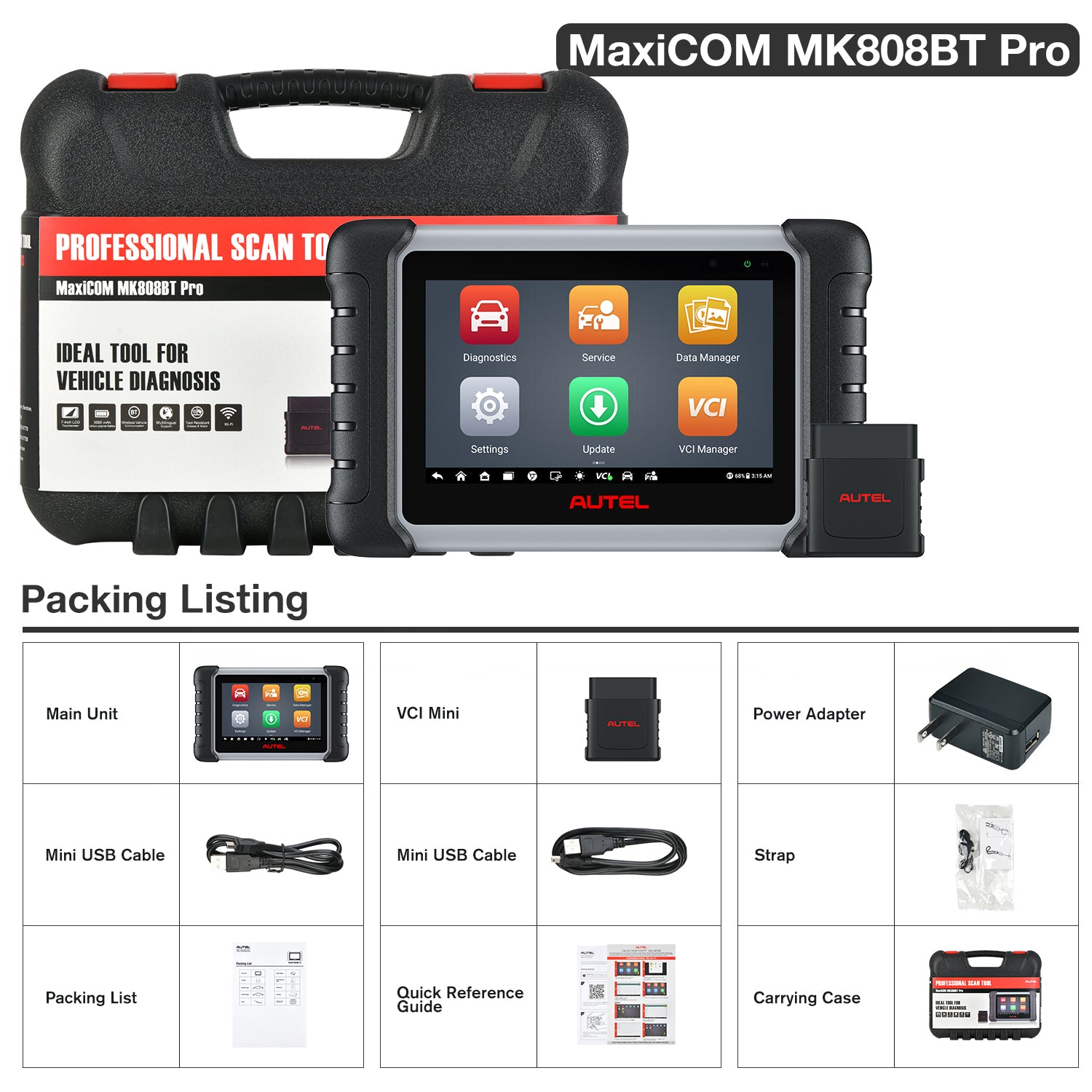 MaxiCOM MK808BT PRO Package List