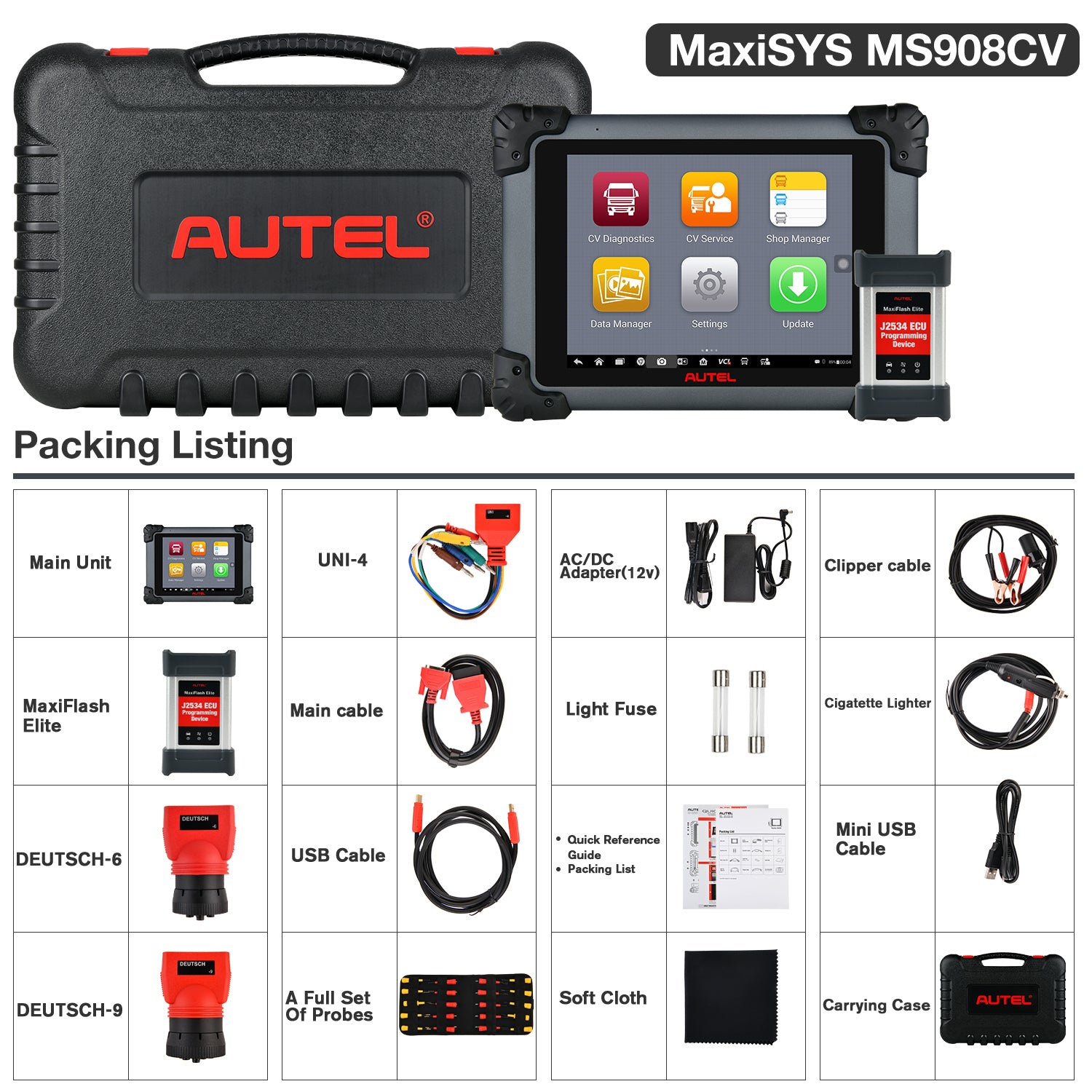 Autel MS908CV Package List