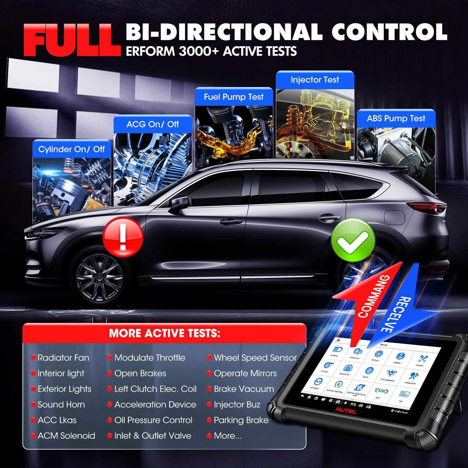 Autel DS900BT Full Bi-directional Control Automotive Scanner