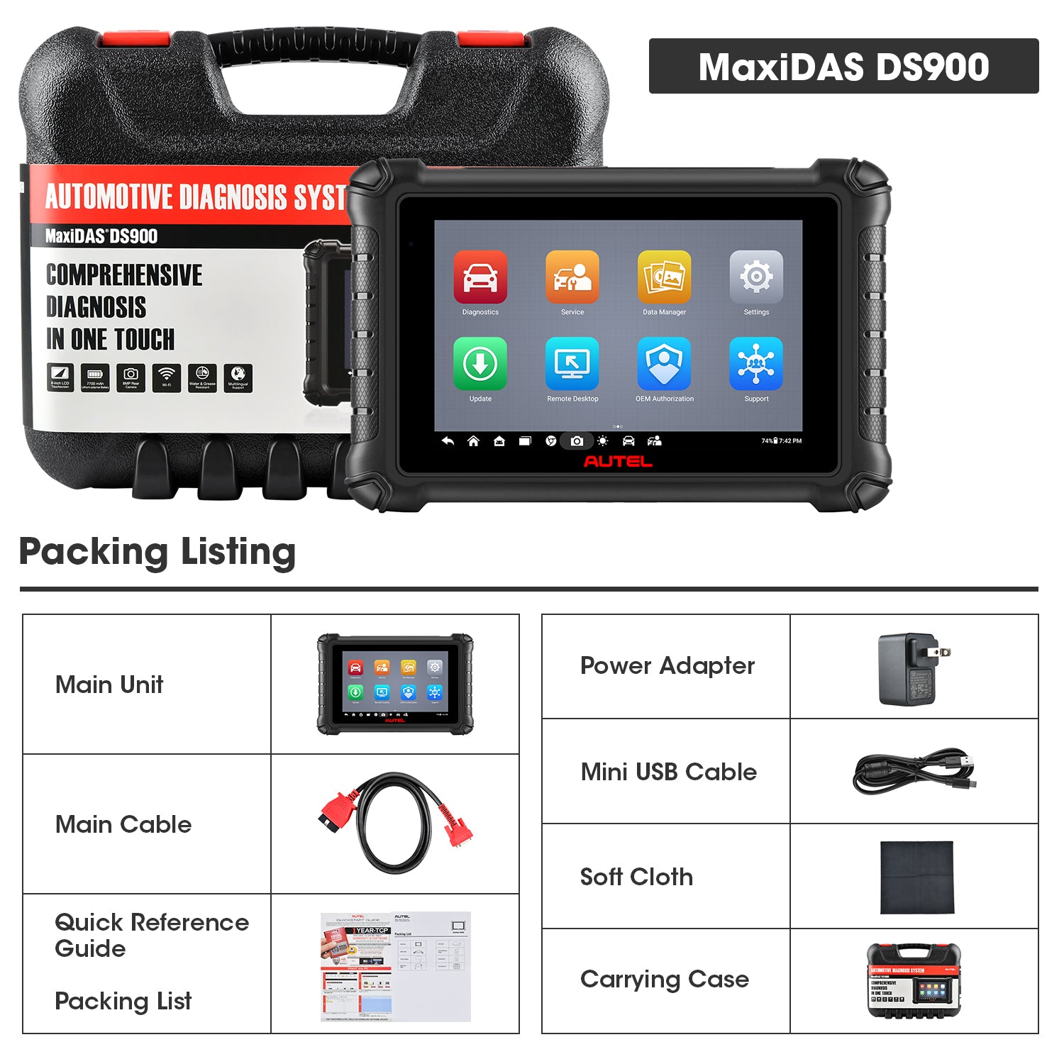Autel MaxiDAS DS900 Package List