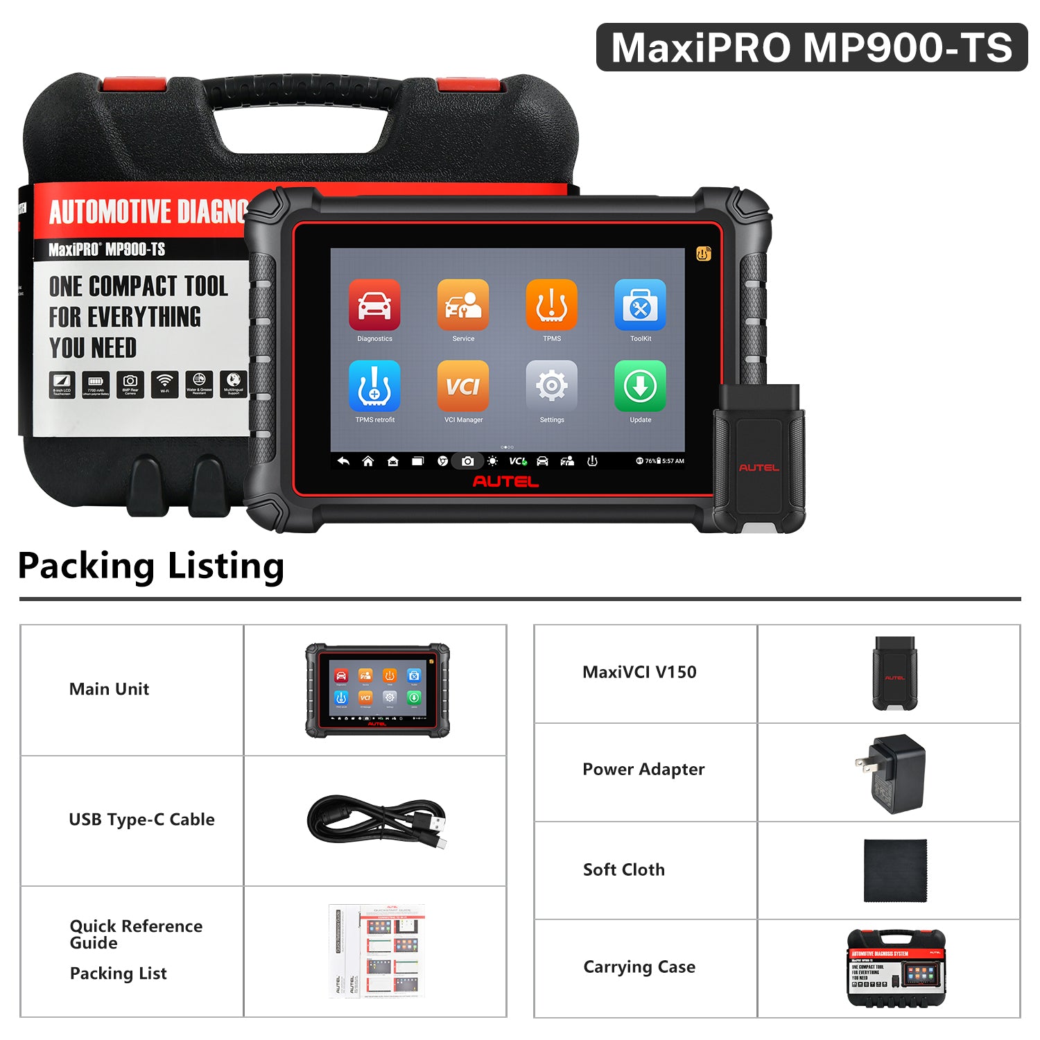 Autel MP900TS Package List