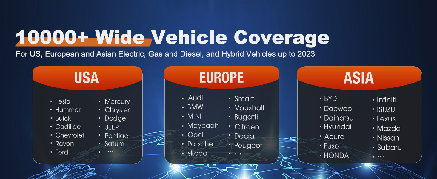 Autel Ultra EV 10000+ Car Coverage