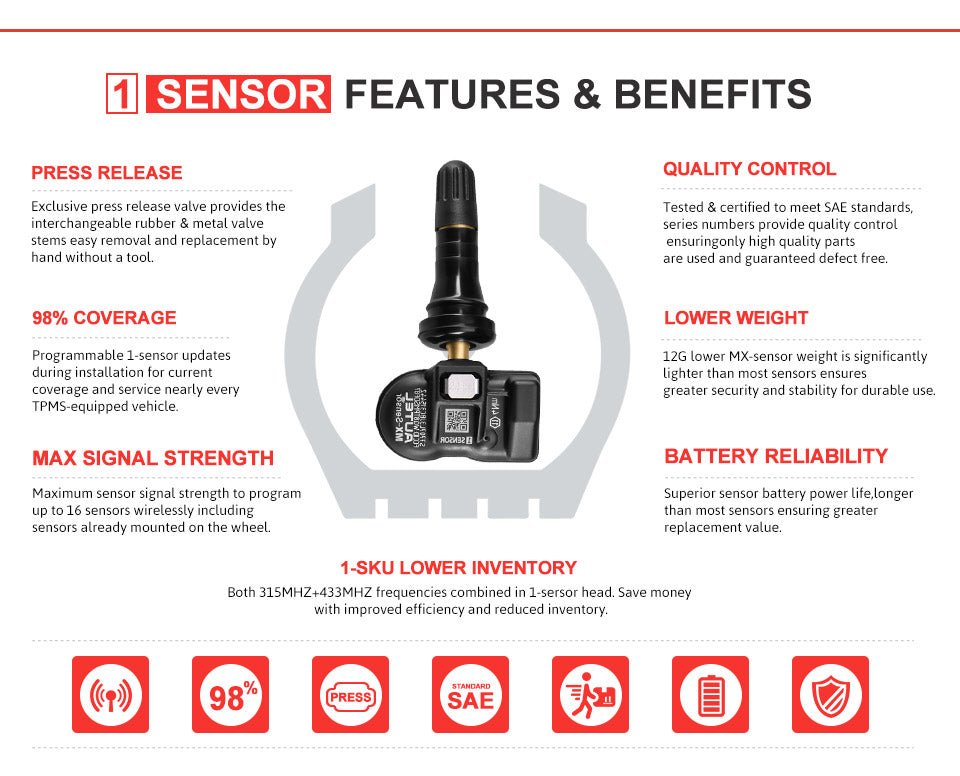 autel 2in1 sensor rubber valve