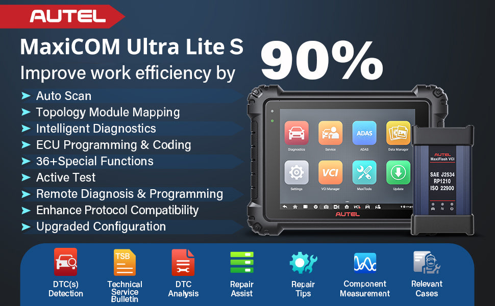 Autel MaxiCOM Ultra lite S Intellgent Diagnostic Scanner Full Features Overview