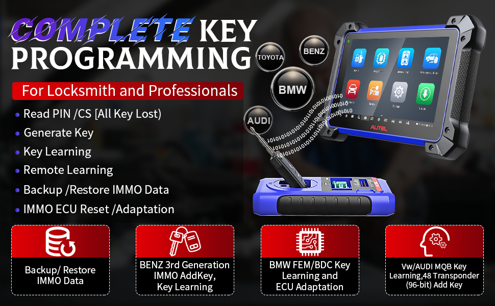 Advanced IMMO & Key Fob Programming Bundle of im608s ii