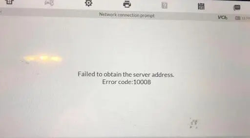Autel key programmer shows server configuration error.