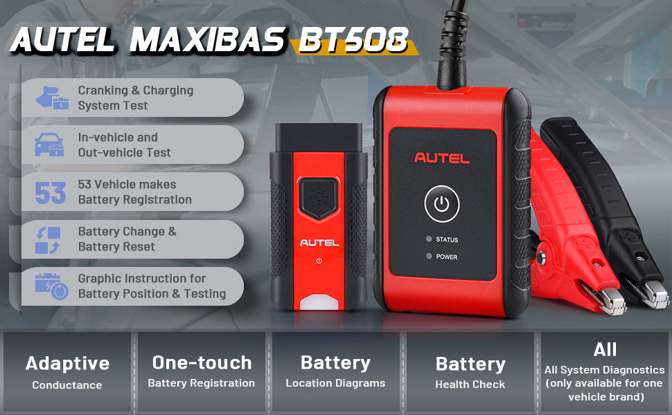 Autel BT508 Battery Tester Autel MaxiBAS Automotive Cranking & Charging System Analyzer