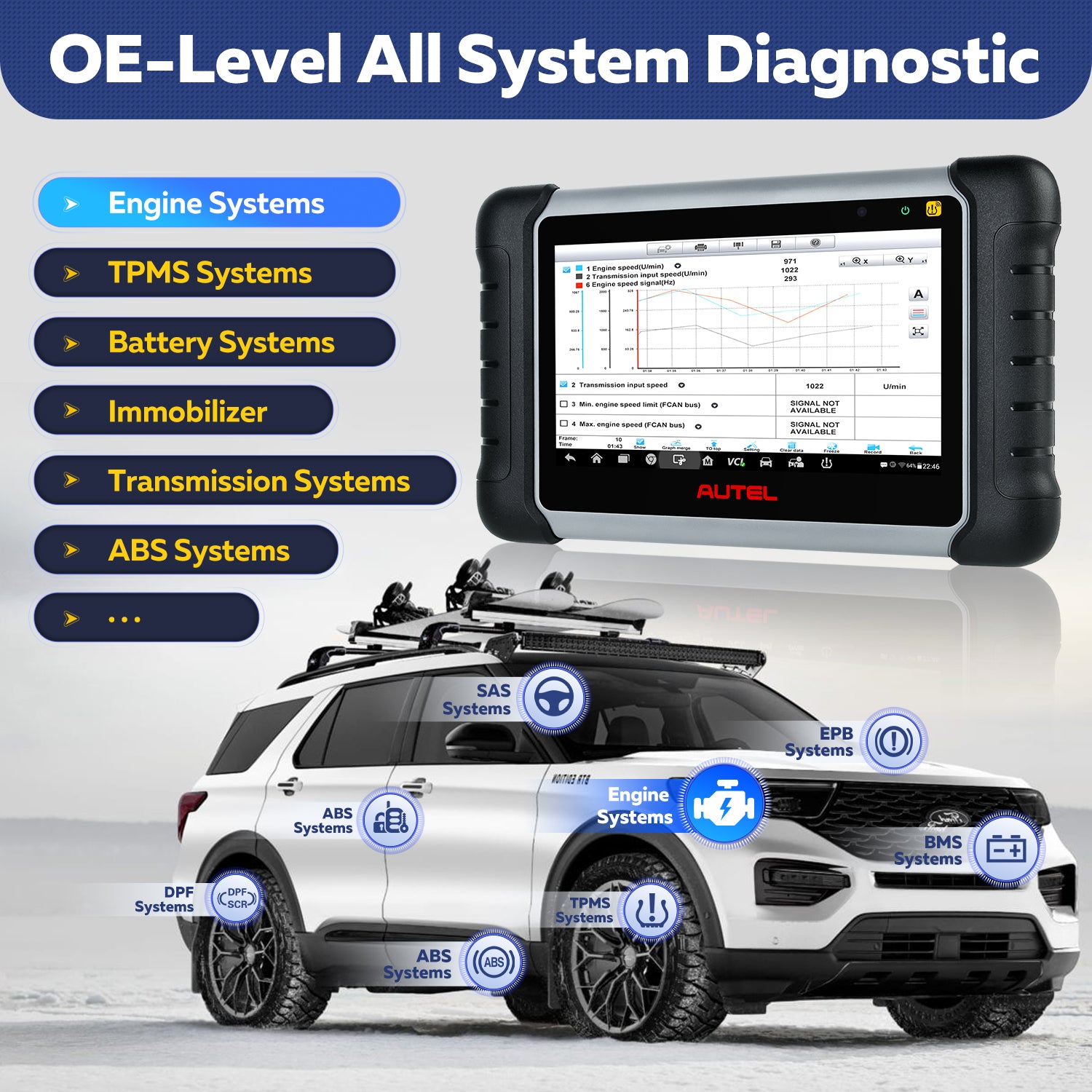 Autel MP808TS Diagnostic Scanner Can access all systom for diagnoses