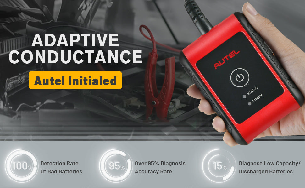 Autel MaxiBAS BT508 Car Battery Tester uses Adaptive Conductance to produce a more accurate examination of the battery’s cold cranking ability and reserve capacity