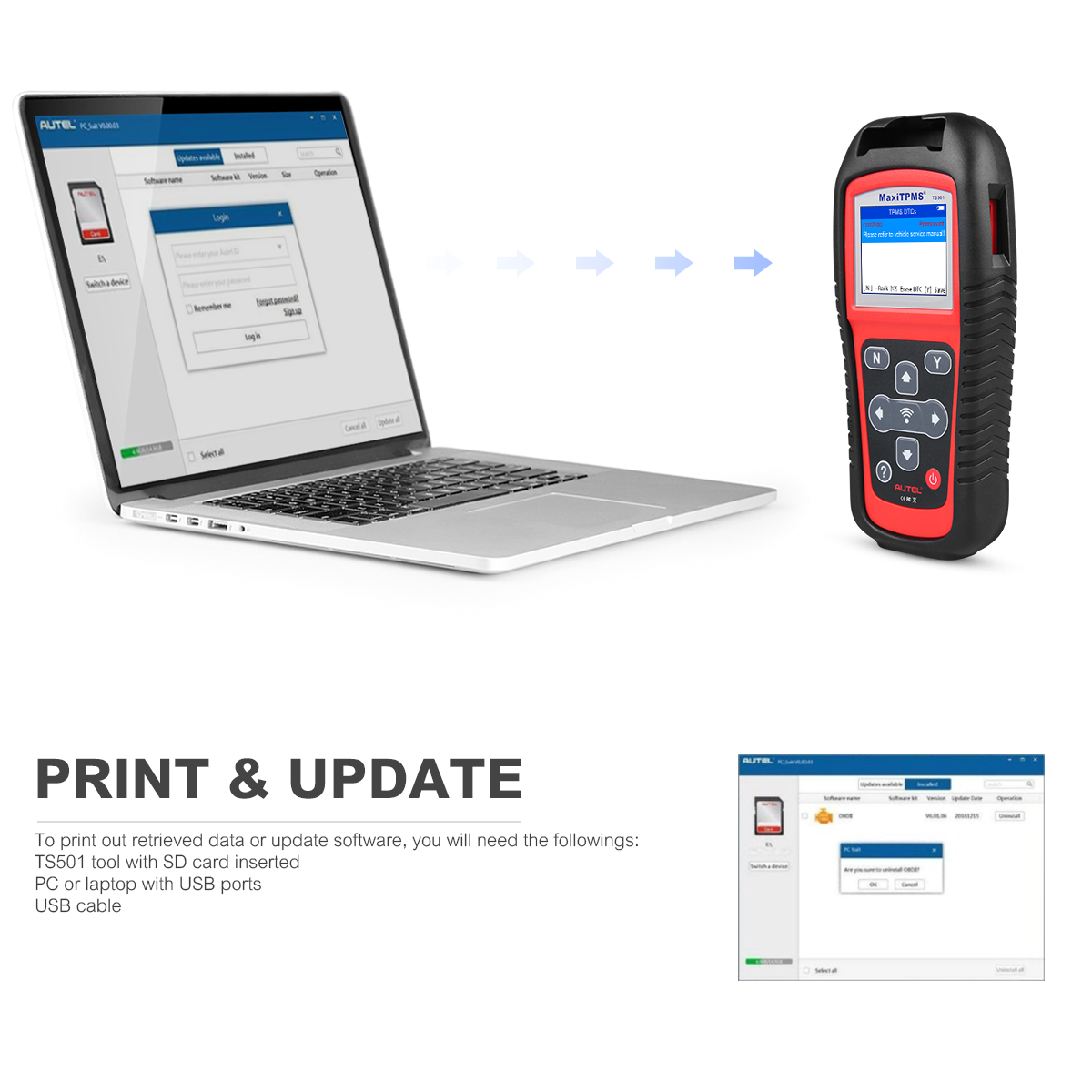 Autel MaxiTPMS TS501K with 1 year free update