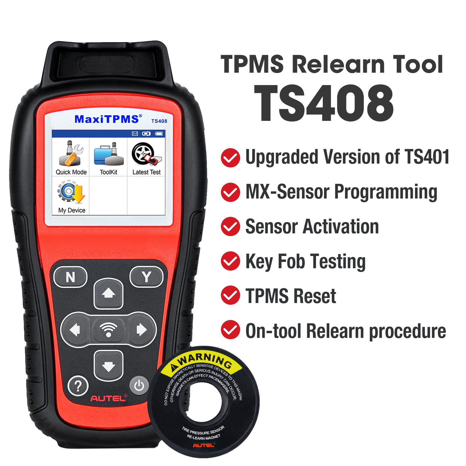 Atuel Maxitpms TS408 tpms diagnostic & service tool functions