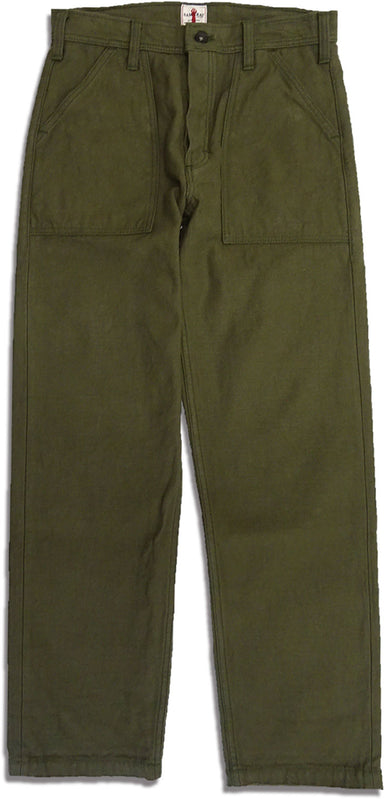 WashedCotton BakerPants Pickle Green Loose Casual Workwear Baker