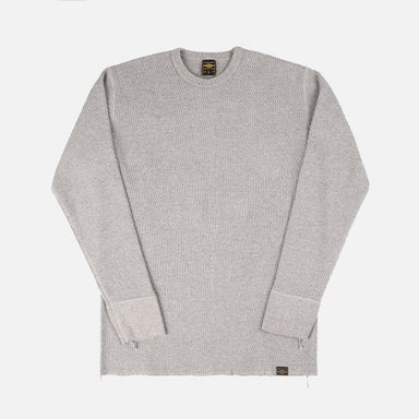 IHTL-1301-GRY Waffle Knit Long Sleeve Crew Neck Thermal Grey