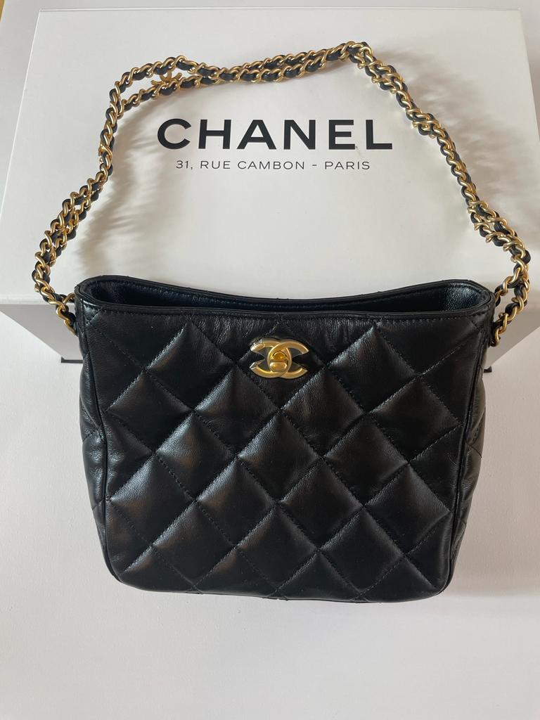 Chanel SS22 Black Hobo Bag | Lou's Closet