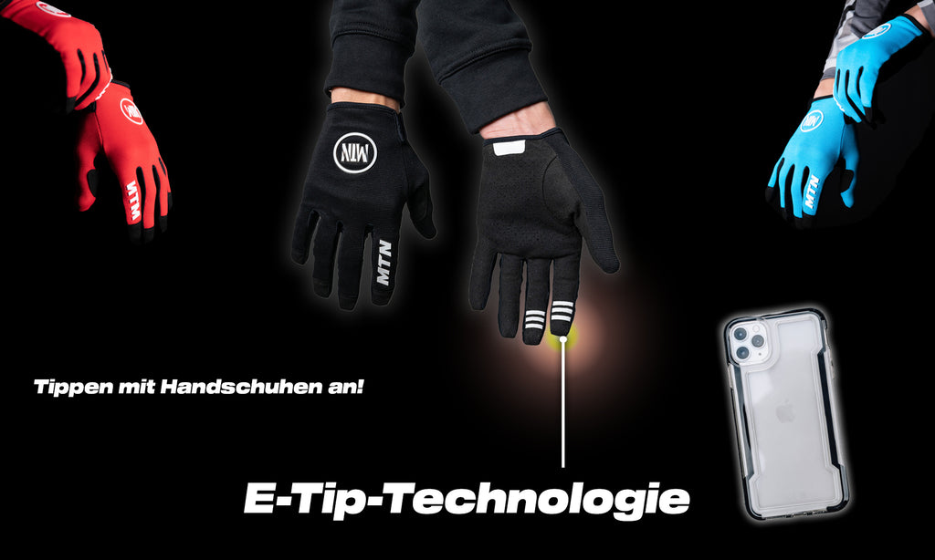 handschuhe Handschuh Mtb Mountainbike e-tip Technologie man the motion brand