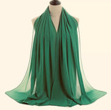 Chiffon Long Hijab/ Scarf- Emerald Green CH143