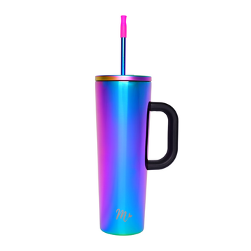BENGUD Stainless Steel Thermos Cup, Large Capacity Straw Coffee Cup, Solid  Color Water Cup Lavender Purple