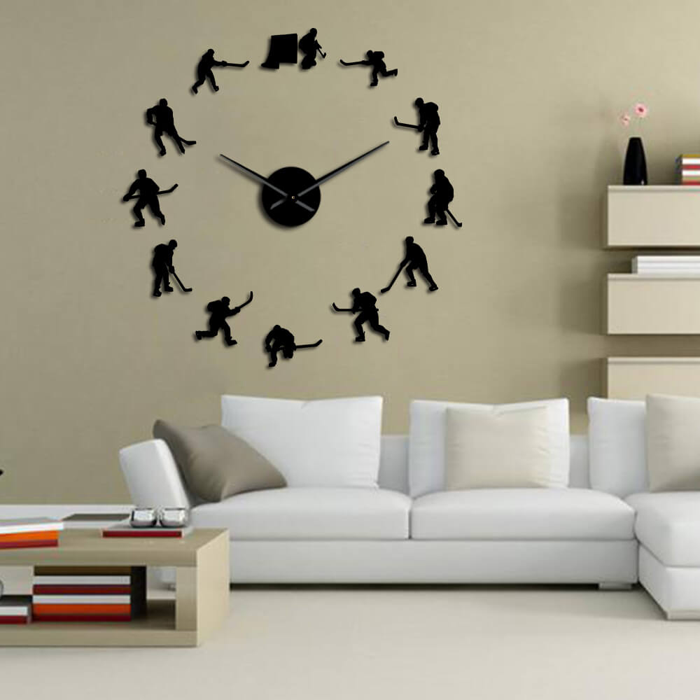 Clock 19 37 Large Wall Clock Hockey Clock Diy Wall Clock Wall Decor Wall Art Decals Acrylic Wall Clock Big Wall Clocks Yogenes