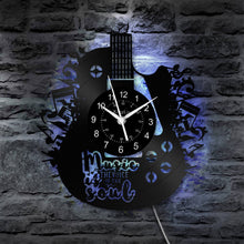 Load image into Gallery viewer, LED Vinyl Wall Clock | Guitar Music | 12&#39;&#39;

