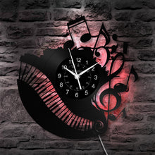 Load image into Gallery viewer, LED Vinyl Wall Clock | Music Piano | 0137WPBN
