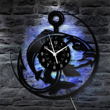 Load image into Gallery viewer, LED Vinyl Wall Clock | Fishing | 12&#39;&#39; | 0224WPB
